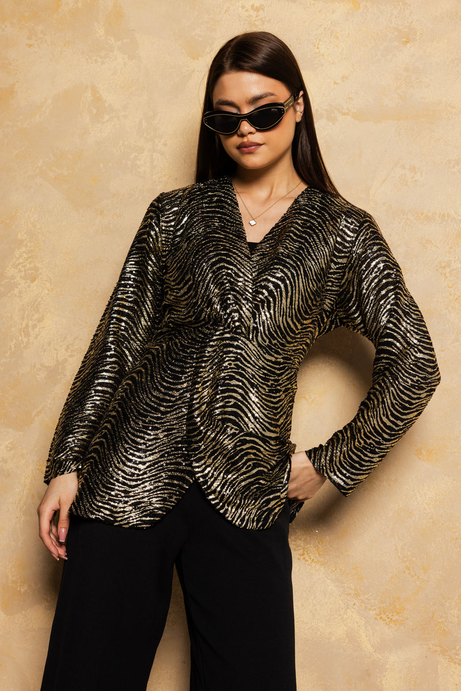 Velora Shine Shirt Black