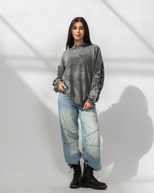 Stripped jersey sweater